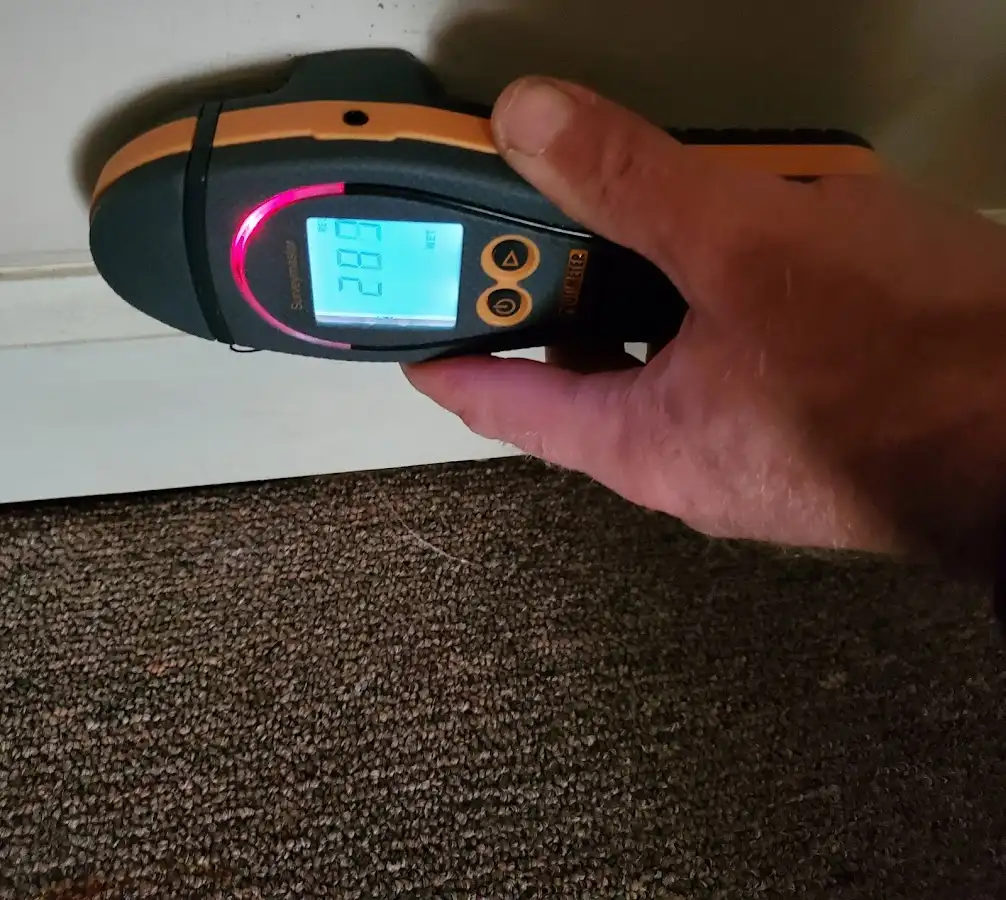 Moisture detection at baseboard during Mold Inspection & Testing in Lindenwold
